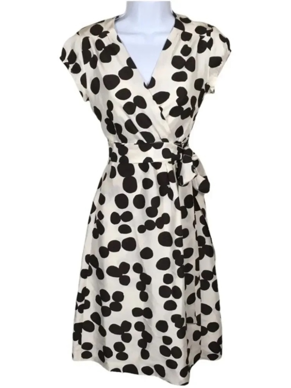 BR silk brown spotted dress 2 Tall